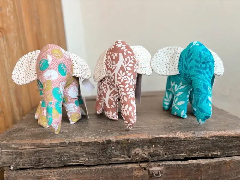 Basha Boutique - Wholesale Stuffed/Plush Toy - Kids & Baby - Stuffed Elephant with Kantha Ears9