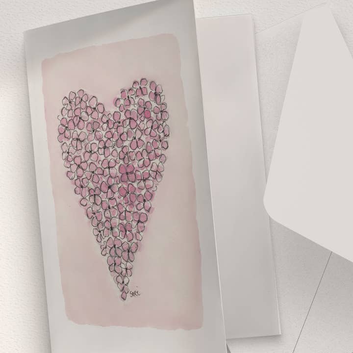 Hjertet af Hortensia, Lyserød for engroshandel hos Sari's ArtWork