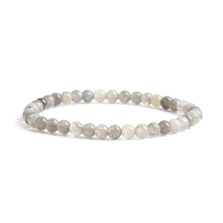 Crystal Bracelet - 4mm Labradorite, pack of 5 for wholesale by Earths Elements Wholesale