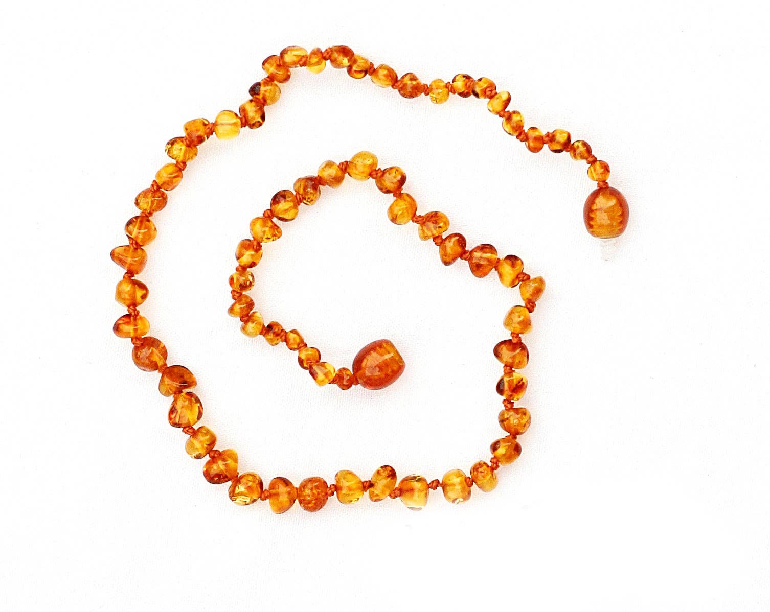 Healing Amber - Wholesale Beaded/Pearl Necklace - Caramel-Circle-11 inch1