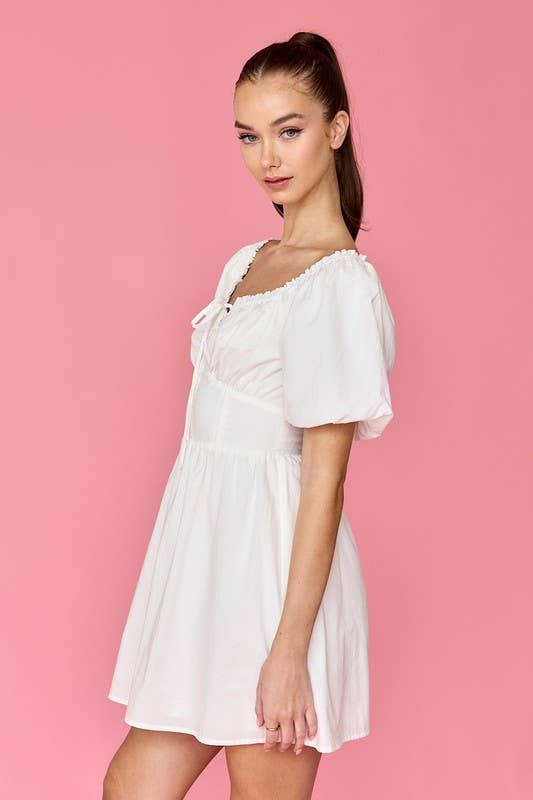 Papermoon - Wholesale Dress - Women's - PD17270-1 - Camila Puff Sleeve Mini Dress9