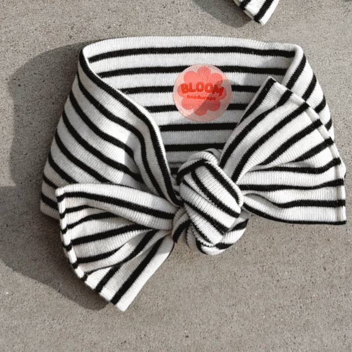 Fascia per Capelli a Righe Bianche e Nere per la vendita all'ingrosso da parte di Bloom Headwraps