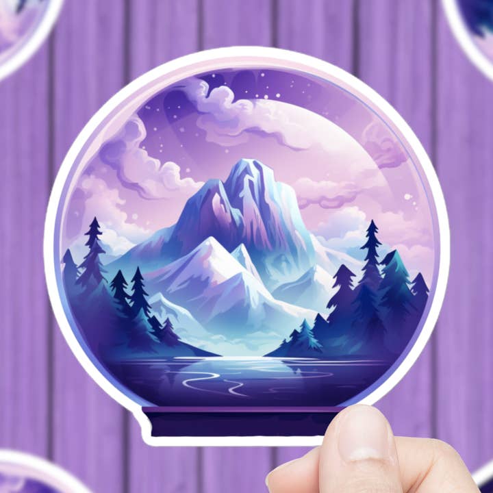 Autocollant Crystal Ball Purple Land pour la vente par Mystical Clarity
