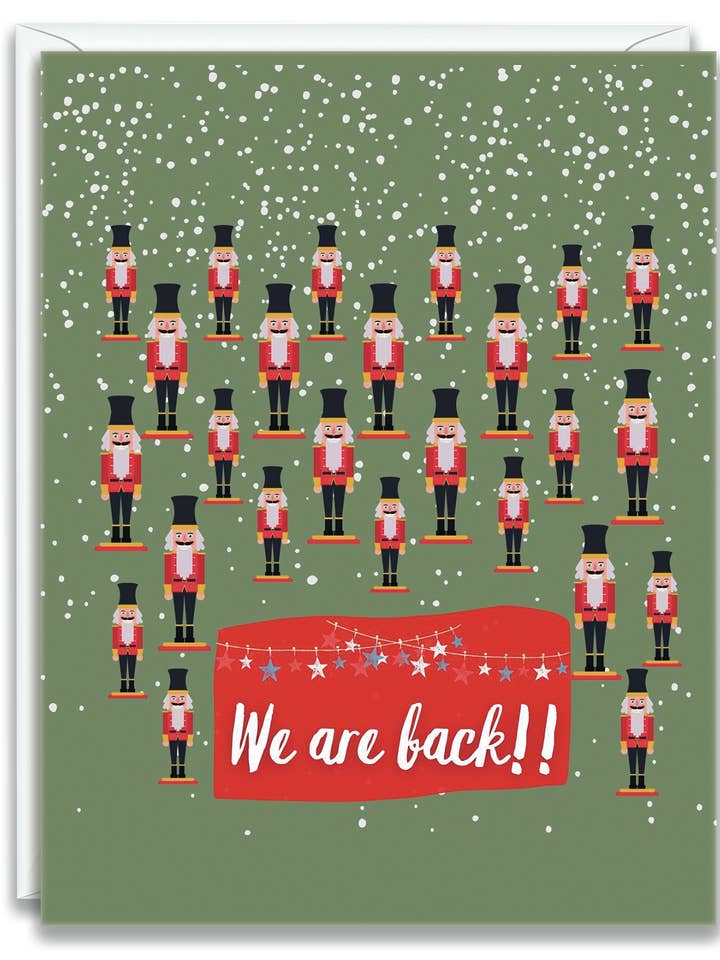 Gratulationskort God Jul Vi är tillbaka för wholesale av Julia Frost Art