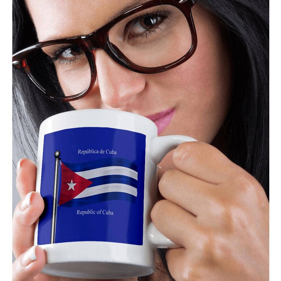 3dRose - Wholesale Coffee Mug - 3dRose, The flag of Cuba on a blue background with Republic of Cuba in English and Spanish, Mug9