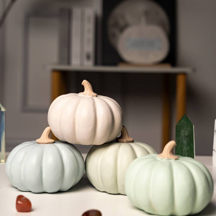 DesignStyles Home - Wholesale Decorative Tabletop Object - Becki Owens Set of 4 Pale Pink and Sage Green Pumpkins1