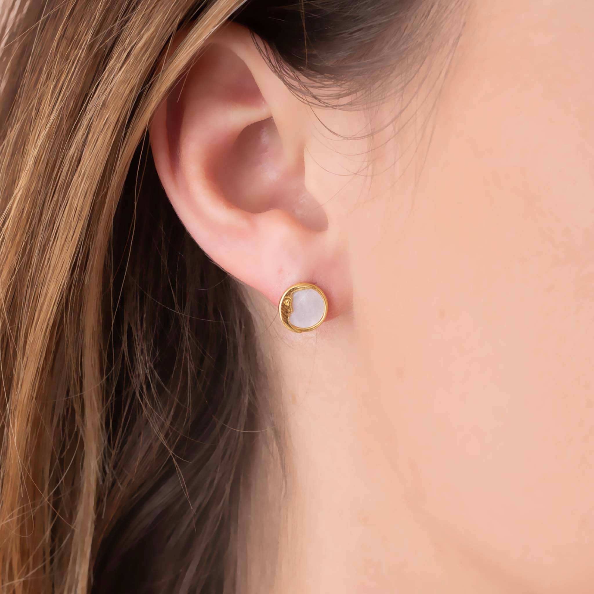 La Kaiser - Wholesale Stud/Post Earrings - Mother of Pearl Sun and Moon Studs3