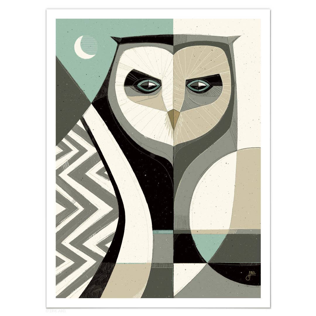 Abel Arts - Vente Affiche d'art - Qui ? Bleu - Imprimé WHLSL10