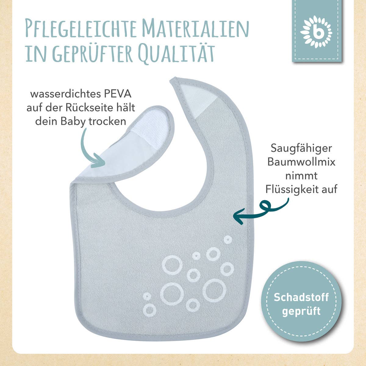 Bieco Spielwaren - Wholesale Baby Bib - Baby - Bib 5-piece set slate8