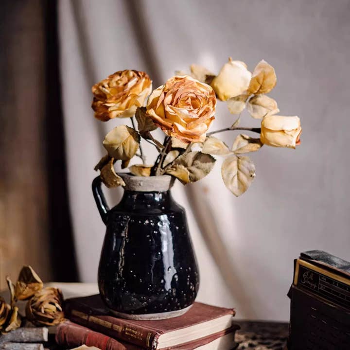 Rustic Reach - Wholesale Artificial Flowers - French Dried Look Faux Rose Stem 26" Tall