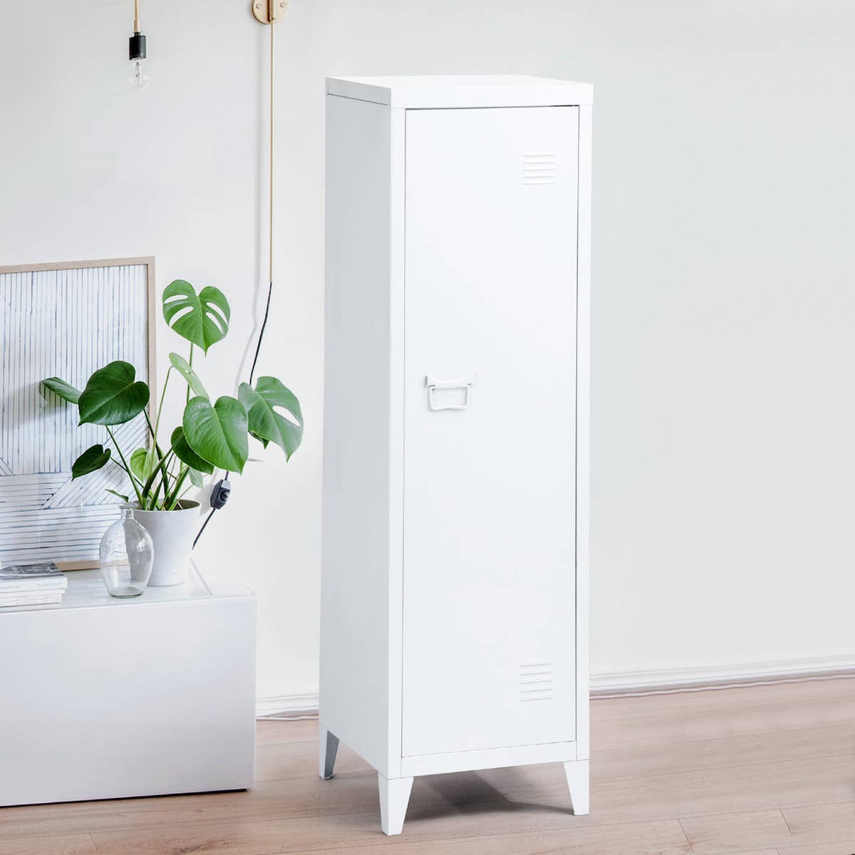 HOMYCASA DESIGN INC - Wholesale Cabinet - Multifuction 3-Tier Single Door Metal Storage Cabinet0