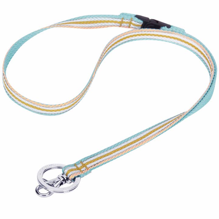 Pastel Blue and Beige 3M Reflective Multi-colored Stripe Lanyard, 1/2" Wide for wholesale on Faire