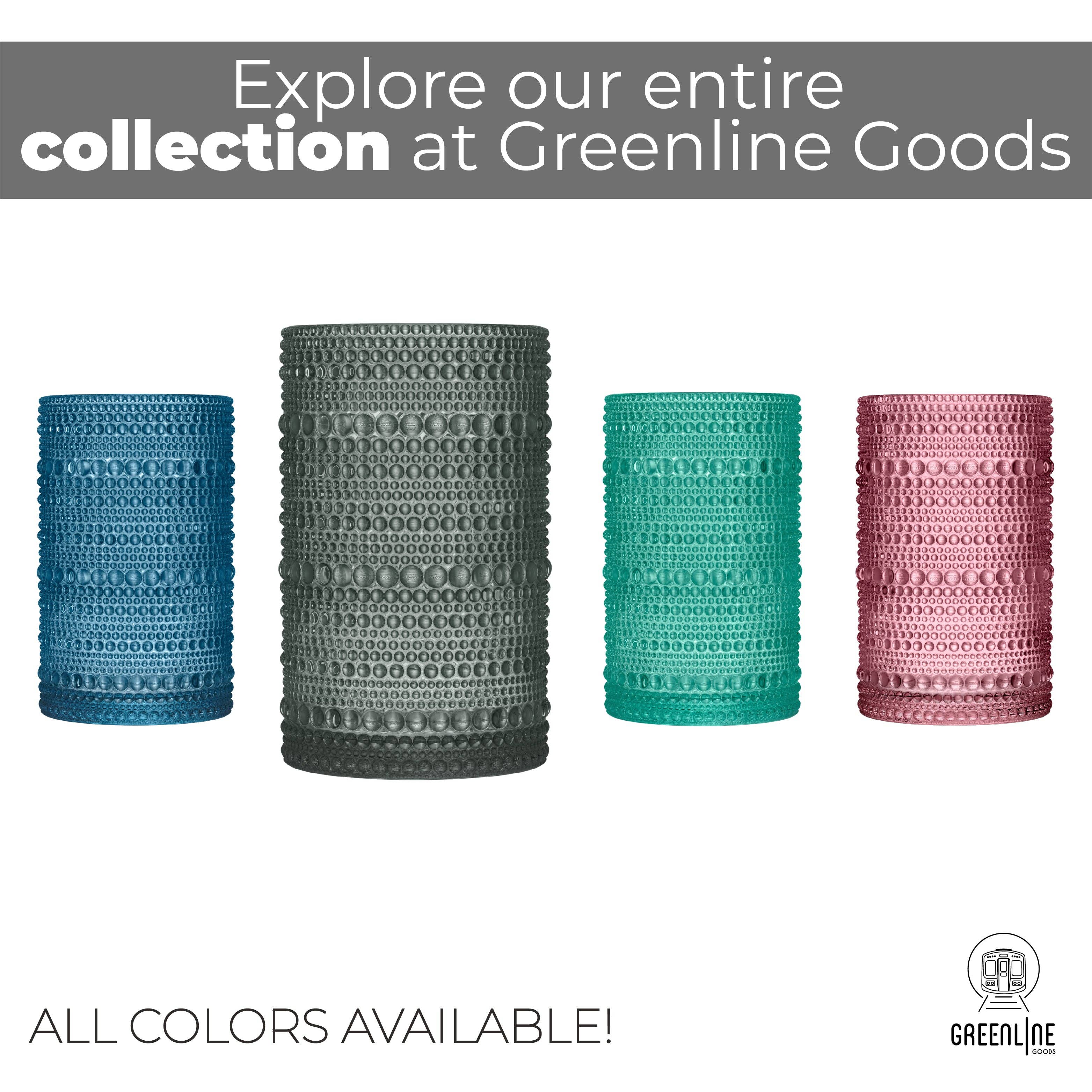 Greenline Goods - Wholesale Drinking Glass/Cup - Hobnail Drinking Glasses - Gray 14 oz ( Set of 4 )6