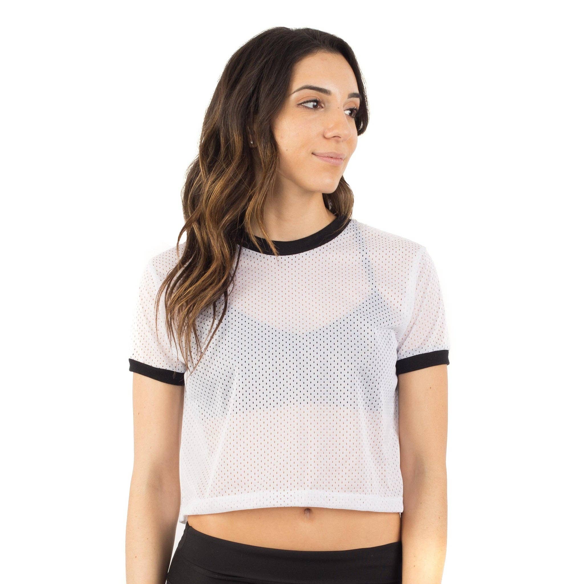 OTL Apparel - Wholesale Knit Top - Women's - 6031 - Women's Cropped Mesh Ringer Tee5