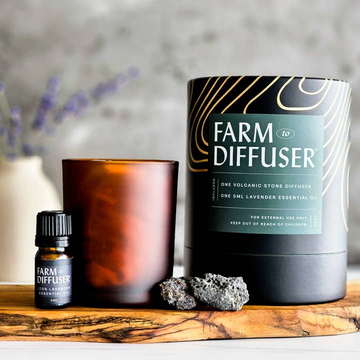 Farm to Diffuser Lava Rock Diffuser Lavender Essential Oil - Wholesale Essential Oil - Volcanic Stone Passive Diffuser with Lavender Essential Oil