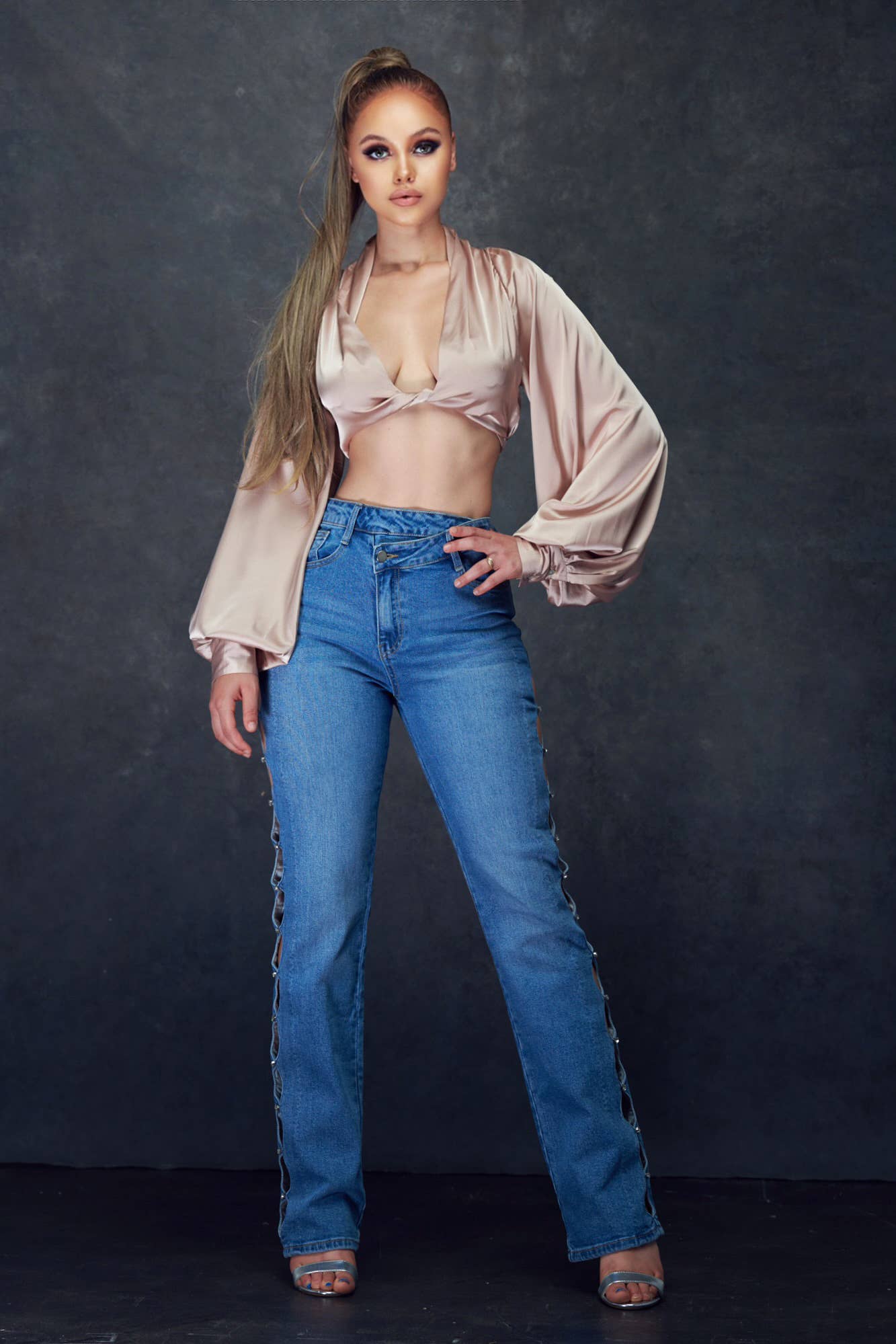 WFFS - Wholesale Blouse - Women's - Satin Crop Top14