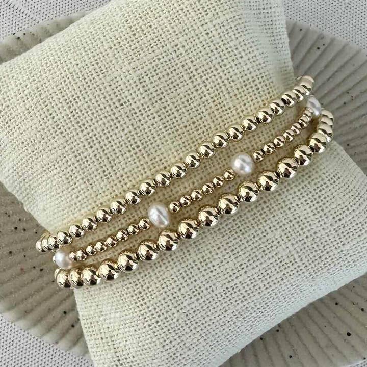 Infinity Pearl Bracelet Stack for wholesale by Hayden B. Jewelry