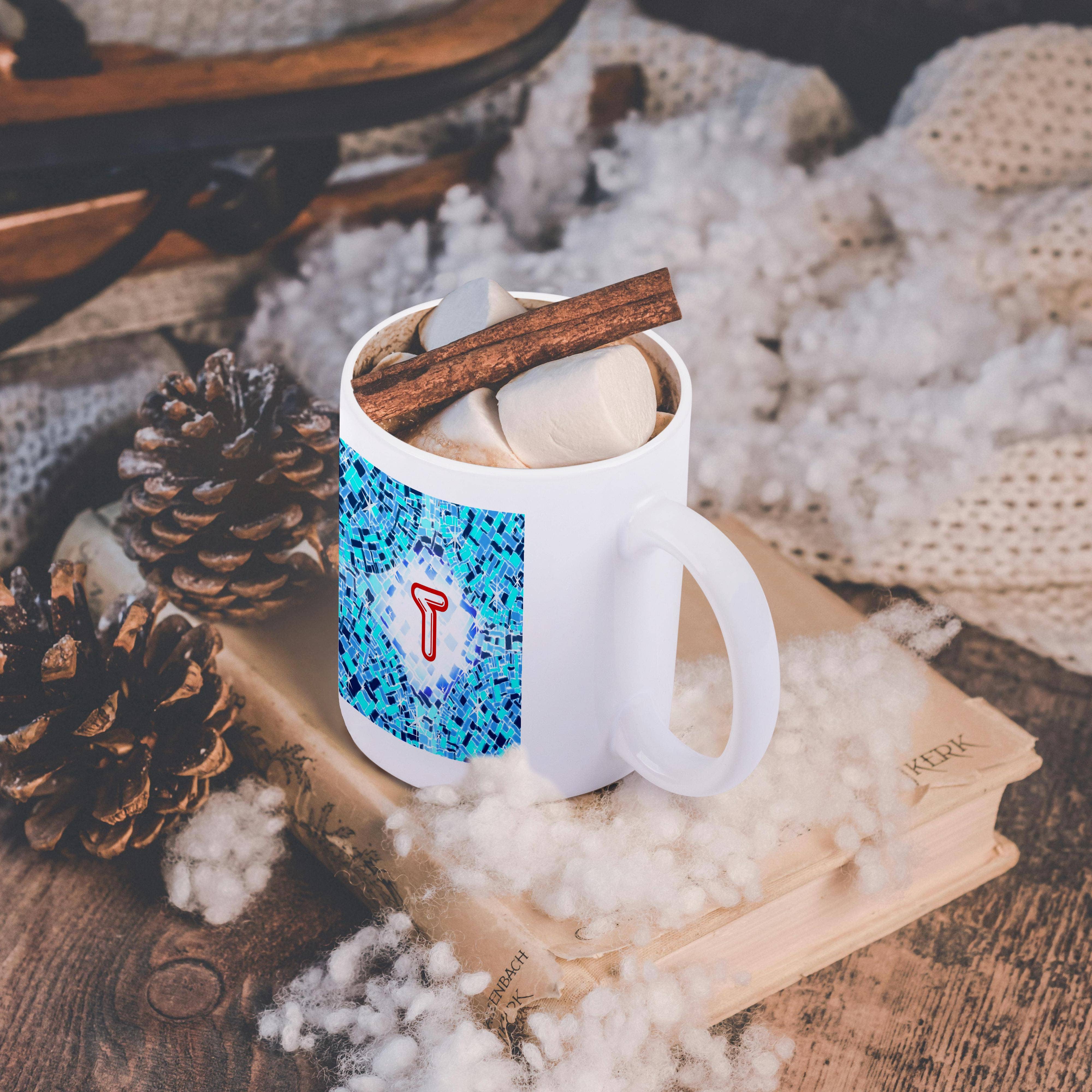 3dRose - Wholesale Coffee Mug - 3dRose, Initial T- Swimming Pool Reflections with Pool Float Initial in Red, Mug11