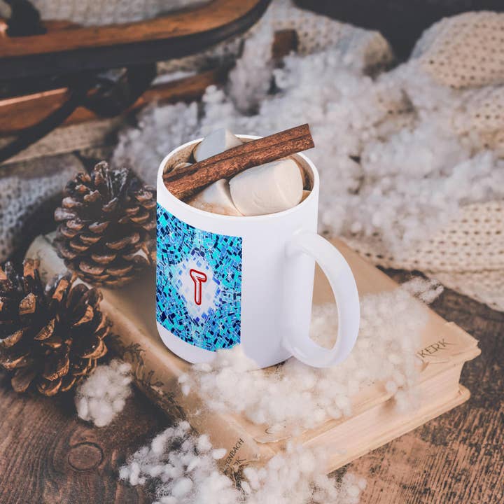 3dRose - Wholesale Coffee Mug - 3dRose, Initial T- Swimming Pool Reflections with Pool Float Initial in Red, Mug11