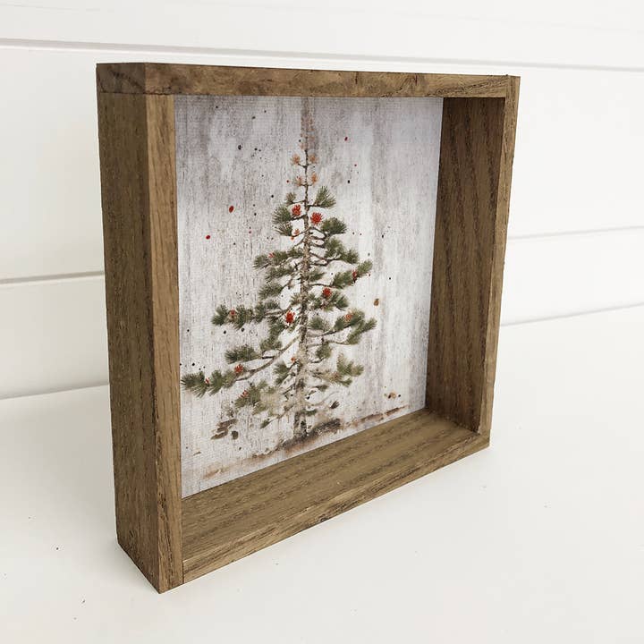 Hangout Home - Wholesale Wall Sign - Twig Christmas Tree - Christmas Canvas Art - Framed Wall Art1