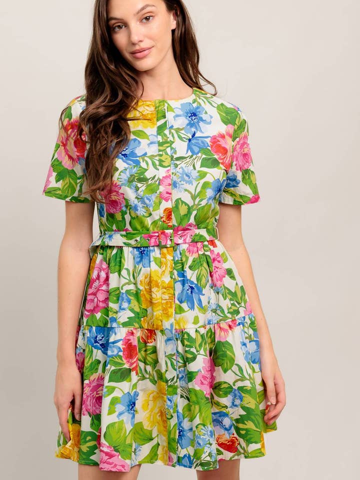 Robe mini tissée imprimée - ID23262 pour la vente par FLYING TOMATO