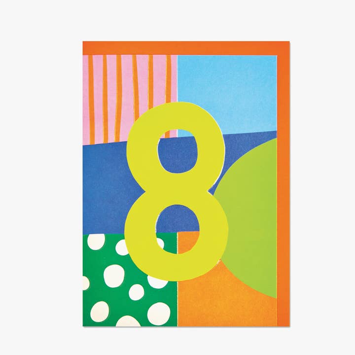 Unisex Age 8 Birthday Card for wholesale by Raspberry Blossom