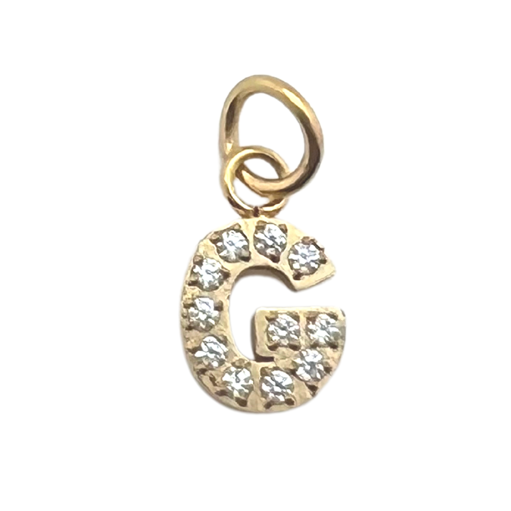WJW – wholesale Individual charm/pendant – Gold Pavé Set CZ Initial Letter Charms13