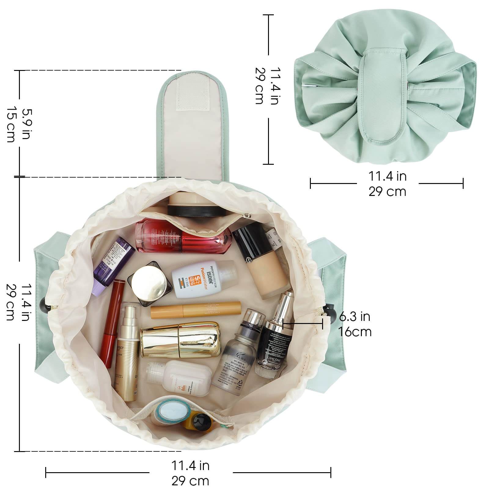 wandf – bolsa de maquilhagem e cosméticos por atacado – Saco de maquilhagem com cordão de barril Bolsas grandes para higiene pessoal cosmética39