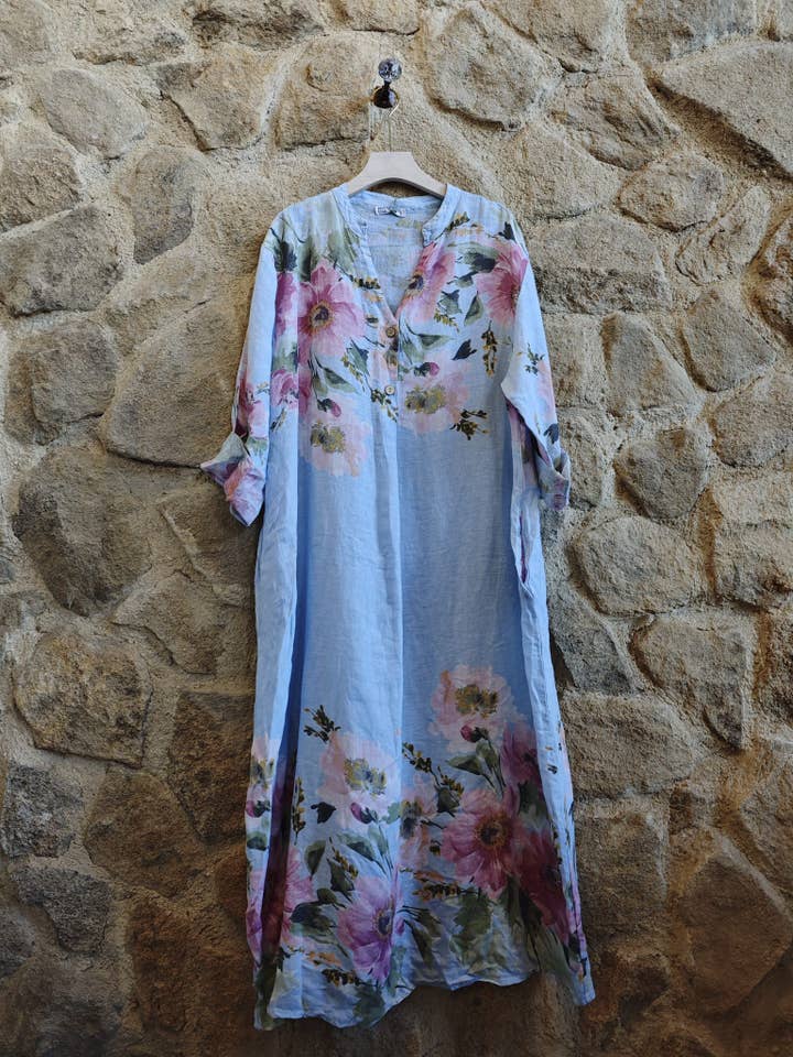 REF 72230 CAMISERO CUELLO MAO LINO 100% para venta al por mayor de Linen & More