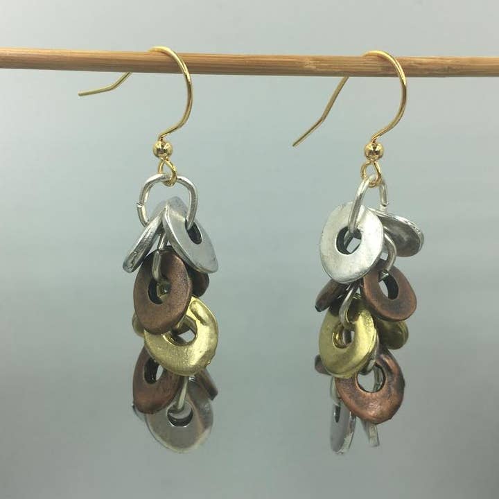 Oorbellen met Beweging van Gemengde Metaalkluster voor wholesale door Volare