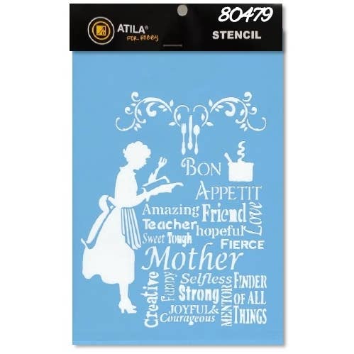Stencil “Mother” 20X30Cm for wholesale by Atiladecor, Artesanato Lda