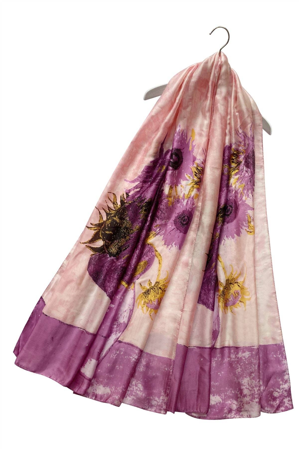 Fashion Scarf World - Wholesale Scarf - Women's - Colourful Van Gogh Sunflowers Silk Scarf0