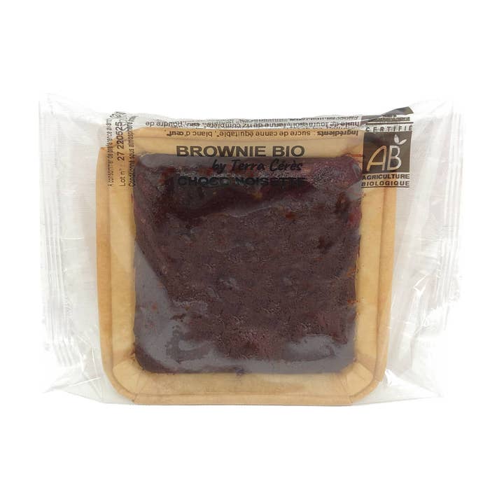 Organic Chocolate Hazelnut Brownie 75G for wholesale by Terra Ceres
