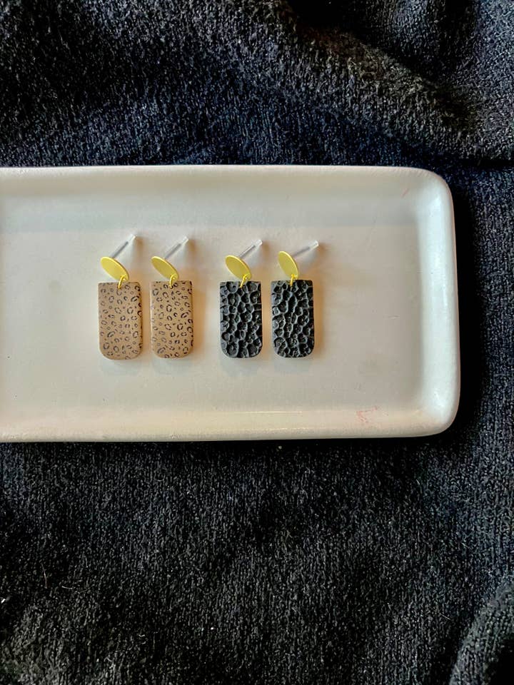 Brincos de Argila com Estampa de Chita, Brincos com Estampa de Chita por atacado de SeizeTheClayJewelry