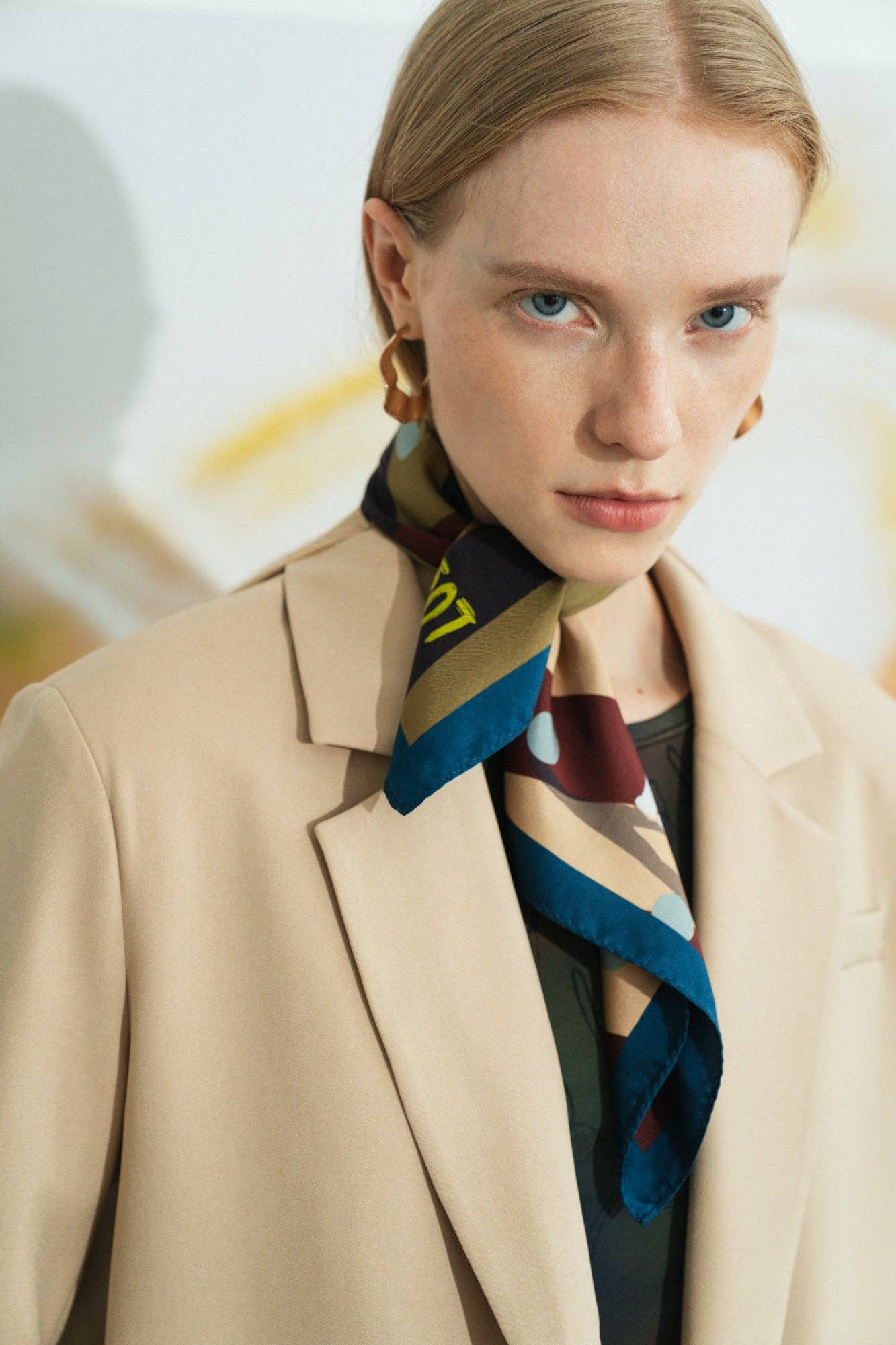 "Pandita the Dog" Silk Bandana - Coffee for wholesale on Faire6