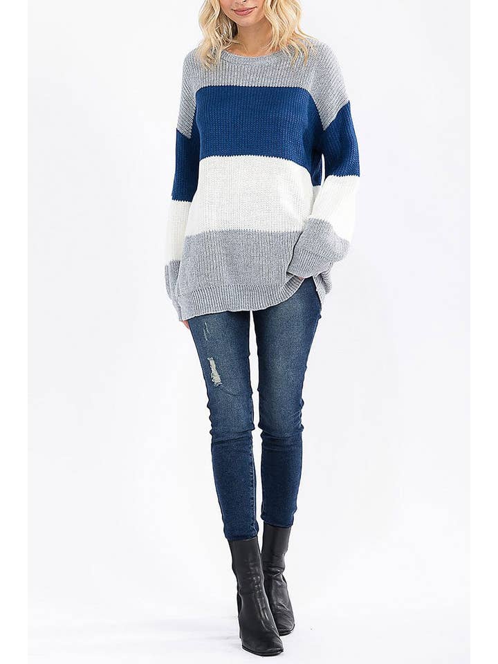 ROUSSEAU - Vente Pull en maille – femme - PULL BLOQUÉ DE COULEURS À MANCHES LONGUES EN MAILLE13