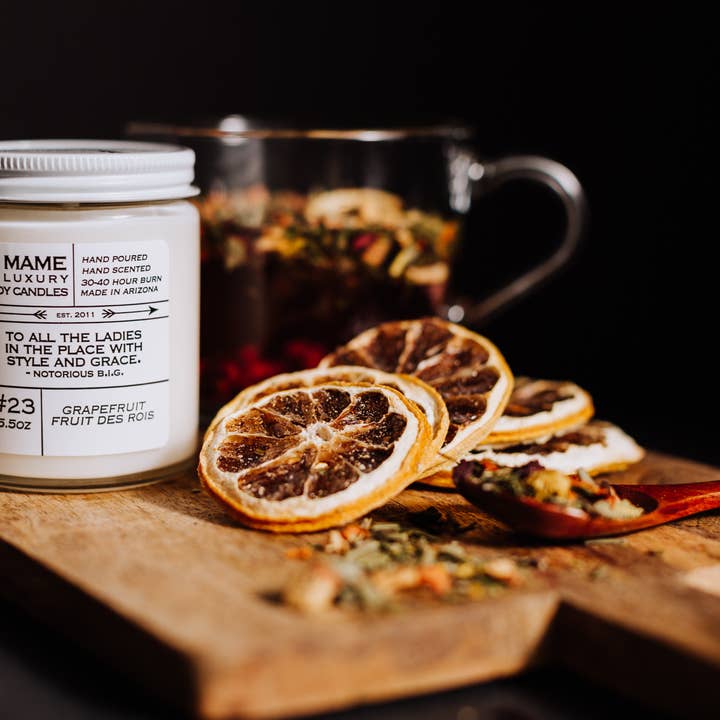 MAME Soy Candles - Wholesale Jar/Filled Candle - #23 - Grapefruit, Fruit Des Rois Candle4
