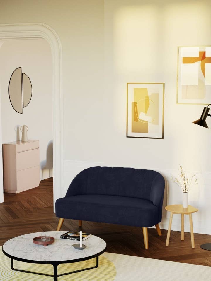 Canapé 2 places Aliénor Noir pour la vente par Potiron