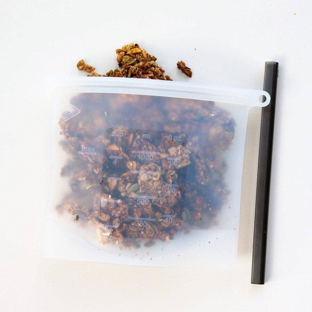 Us and The Earth - Vendita all'ingrosso Involucro/sacchetto per alimenti - Sacchetto richiudibile in silicone riutilizzabile 1000ml | Sacchetto per congelatore3