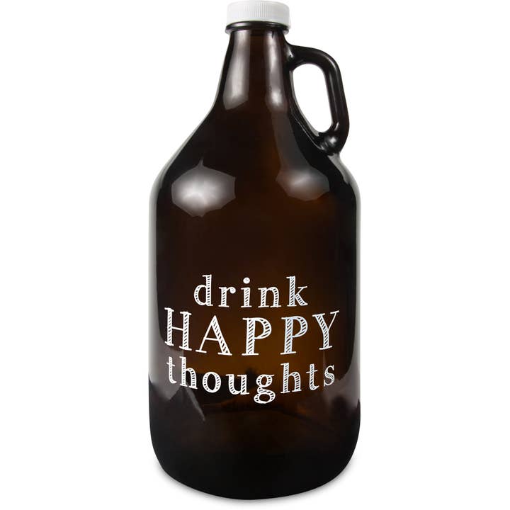 Pavilion - Wholesale Growler - Drink Happy - 64 oz Glass Growler
