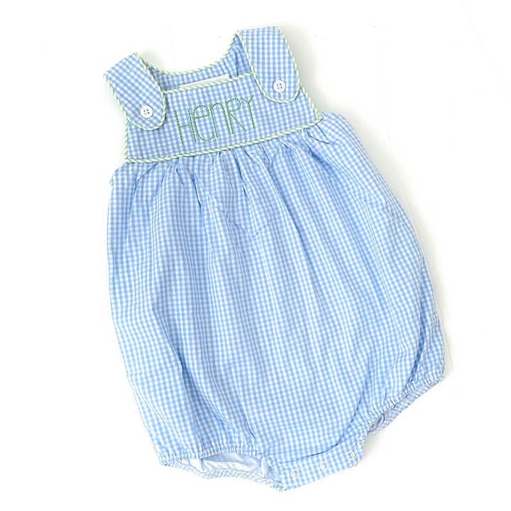 Gingham Tab Bubble for wholesale by Bayou Blanks