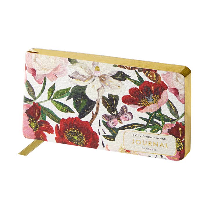 Horizontal Vegan Leather Weekly Planner - Peonies for wholesale by BV by Bruno Visconti