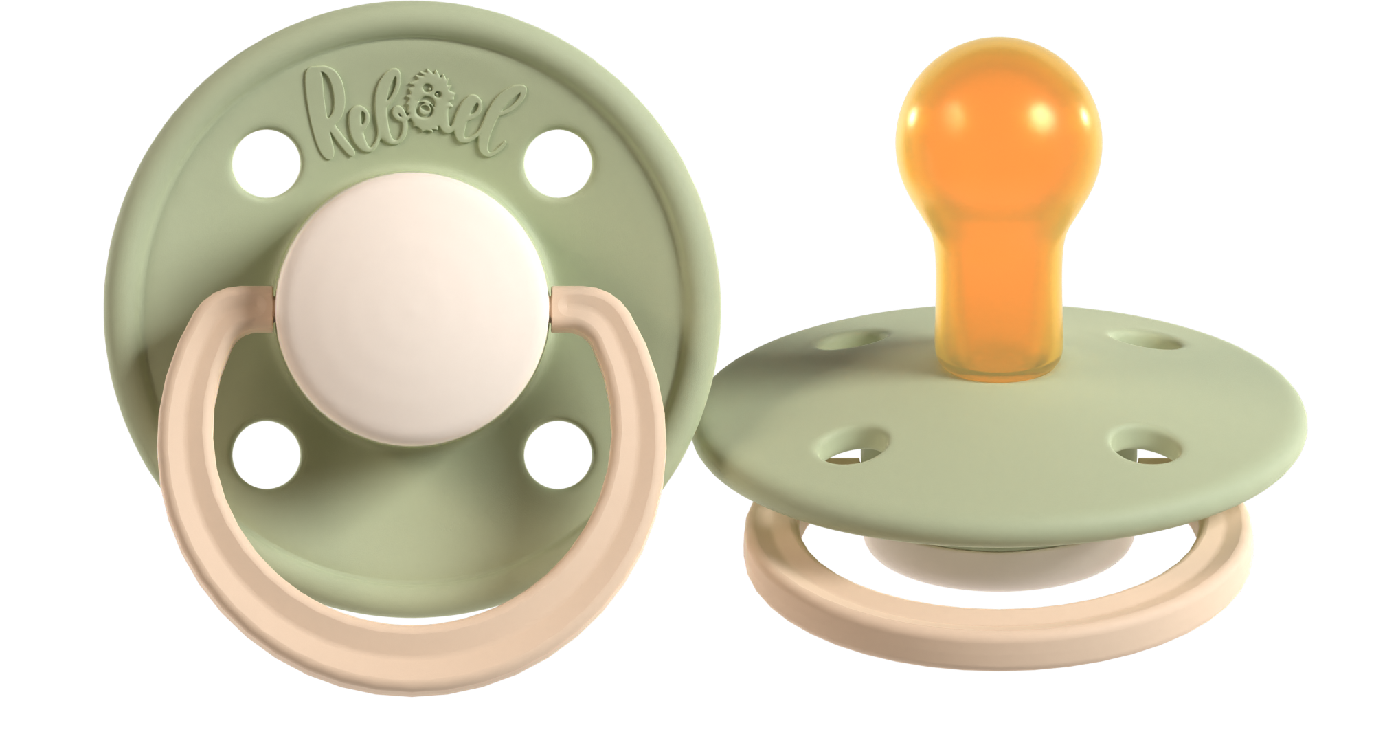 Rebael - Wholesale Pacifier - Baby - Rebael Cloudy Pearly Lion / Dusty Pearly Dolphin, 2-Pack, Size 2 (6+ Months)2