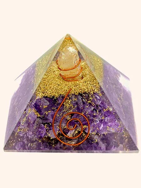 Pirâmide de Cristal Orgonite de Ametista por atacado de jiomind