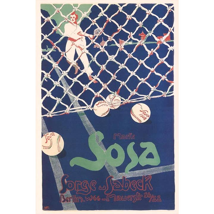 Found Image Press - Wholesale Sticker - Sticker TE-44 Sosa Tennis Poster