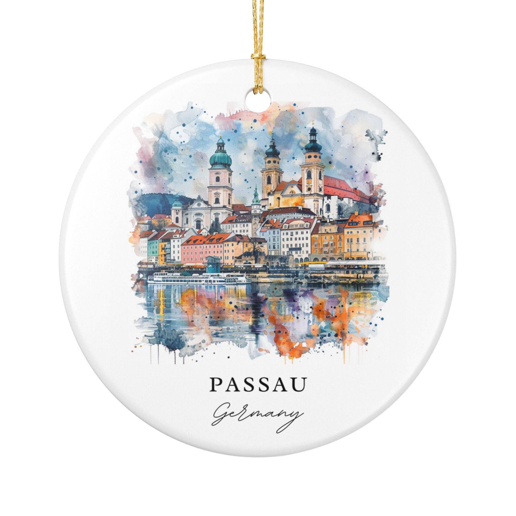 Premium Travel Art – Großhandel Verzierung – Passau Deutschland Ornament: Einzigartiges Passau Souvenir, Passau Weihnachtsdekoration und Authentisches Passau Deutschland Geschenk1