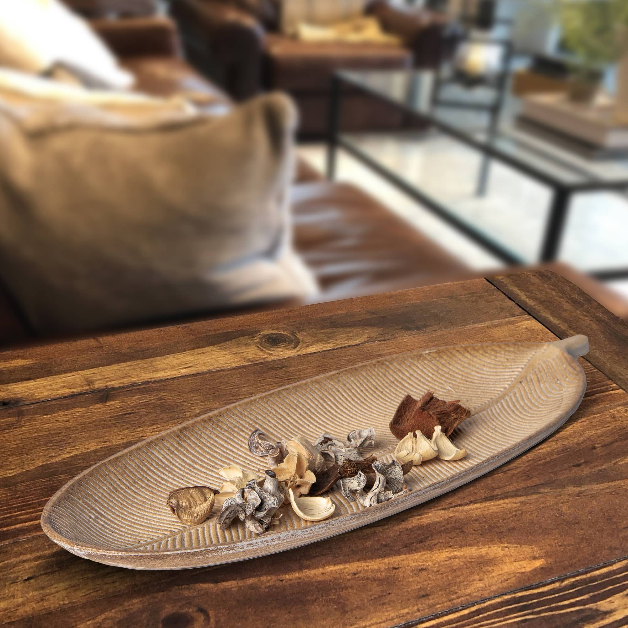 Porto Boutique - Wholesale Decorative Tray - Decorative Tray – Long Leaf Wood Tray9