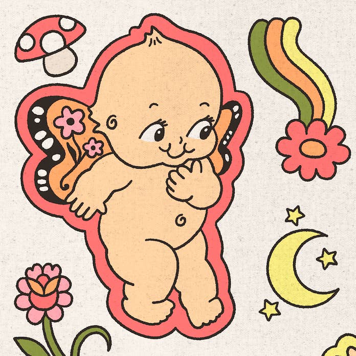 HH Creative Studio – Großhandel Kunstdruck – Kewpie Baby Tattoo Kunstdruck im Flash-Stil, 11 x 141