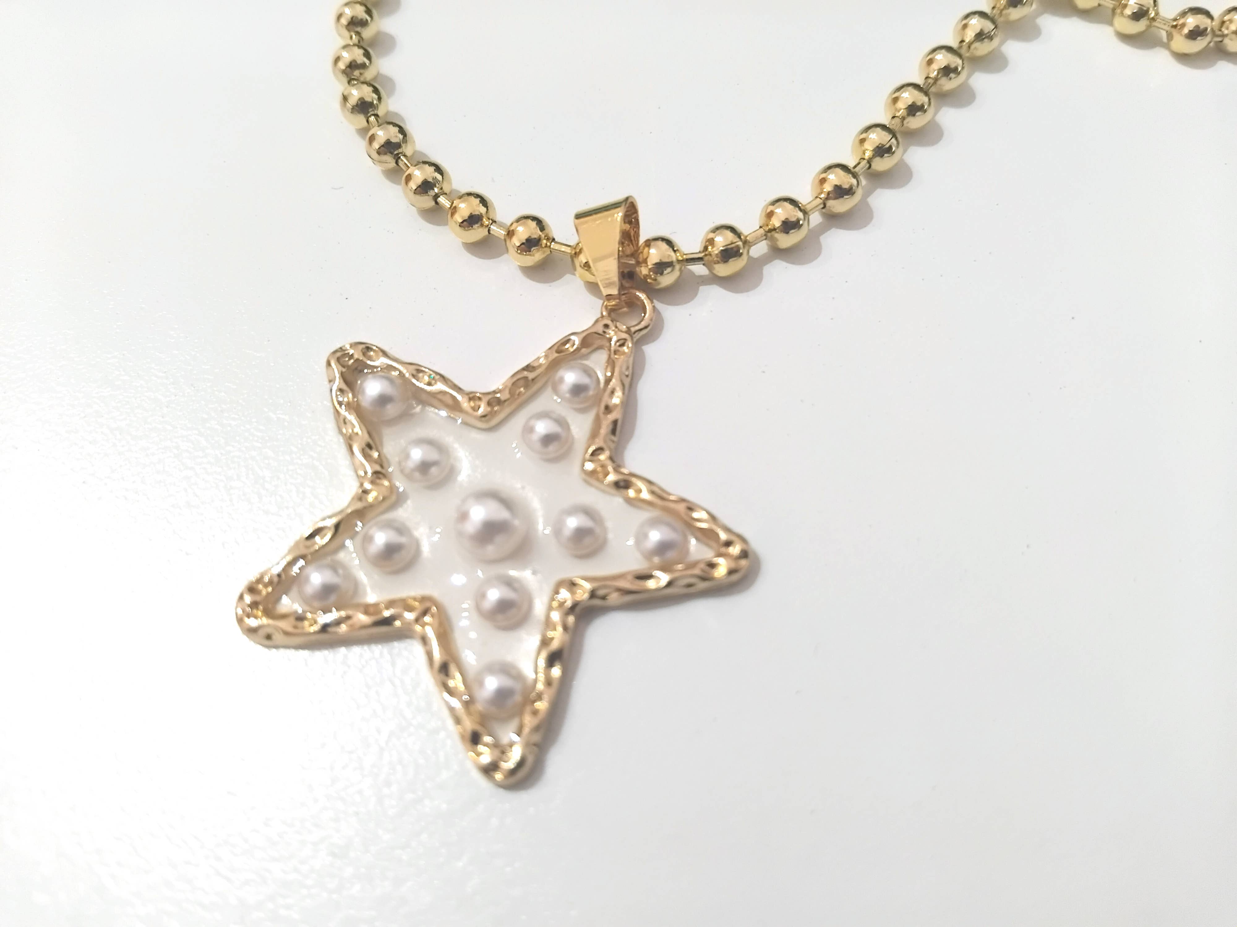 Wild & Free - Wholesale Pendant/Charm Necklace - Collar de estrellas con perlas2