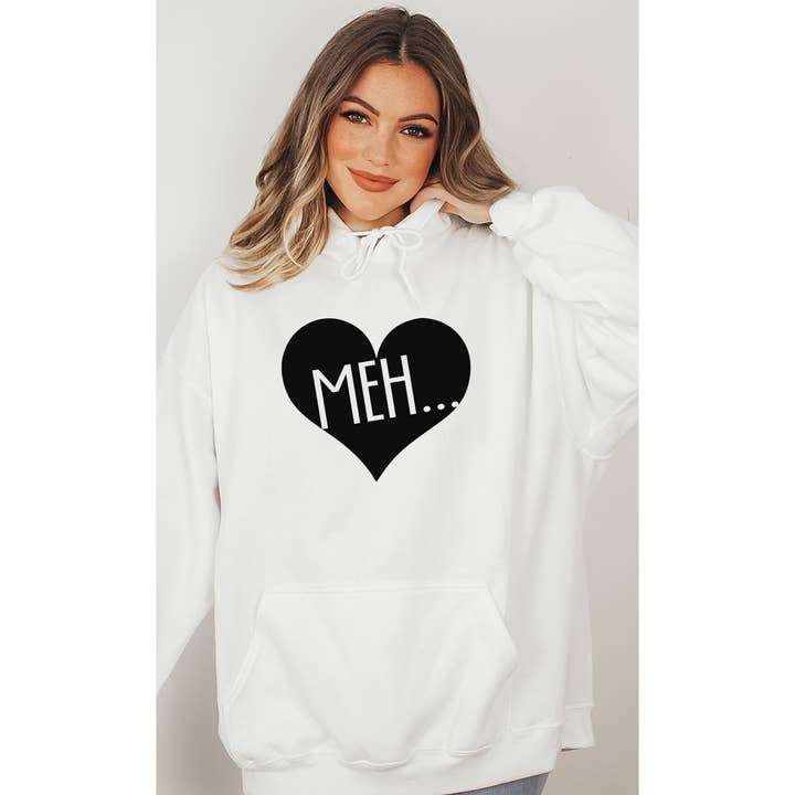 Kissed Apparel - Vendita all'ingrosso Felpa con cappuccio - Donna - Felpa con cappuccio da uomo con stampa di San Valentino con cuore nero